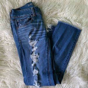 American Eagle Artist Crop Ripped Jeans